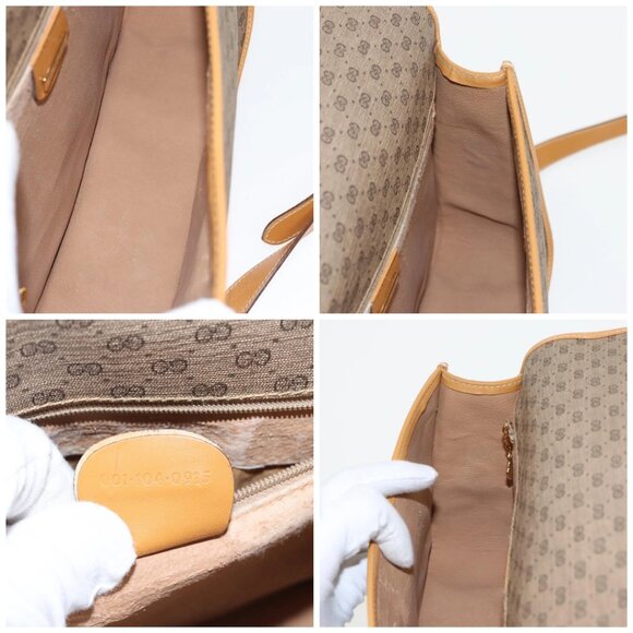 GUCCI Micro GG Supreme Shoulder Bag PVC Beige Gold 001 104 0915 Auth th5490 - Picture 16 of 16